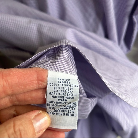 EUC Polo Ralph Lauren Men's Purple gingham  Button-Down Shirt size 16 1/2 /42 - Picture 6 of 8